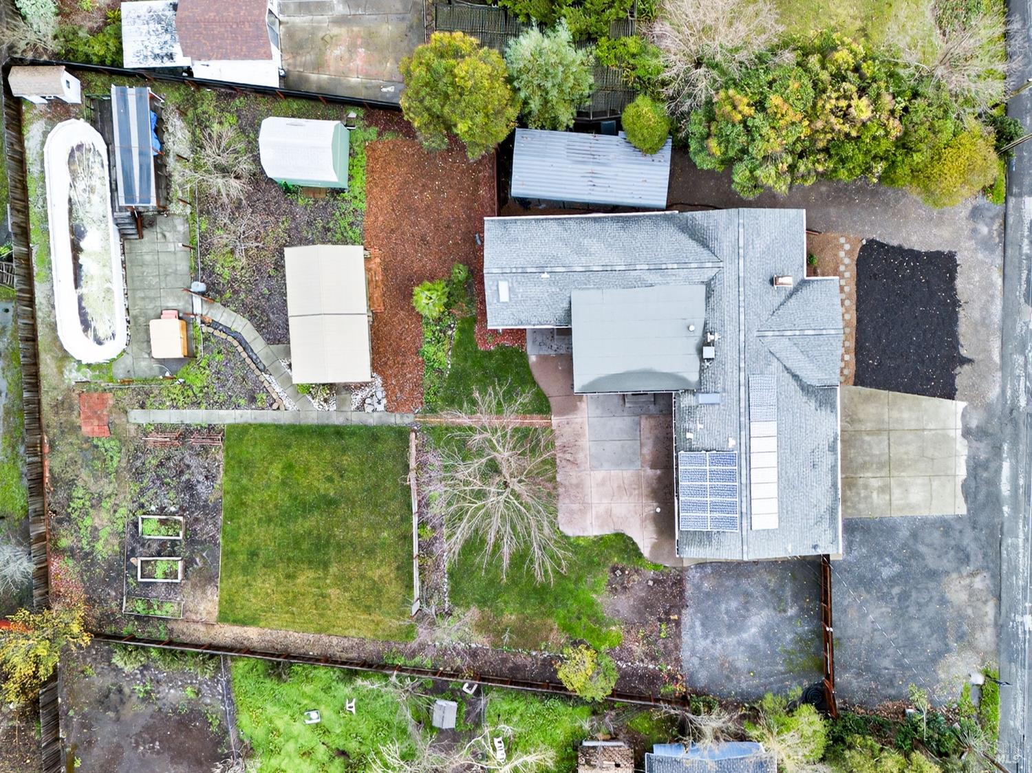 4933 Hansen Drive Santa Rosa, CA 95409 - Photo 54 of 58 an aerial view of residential houses with outdoor space