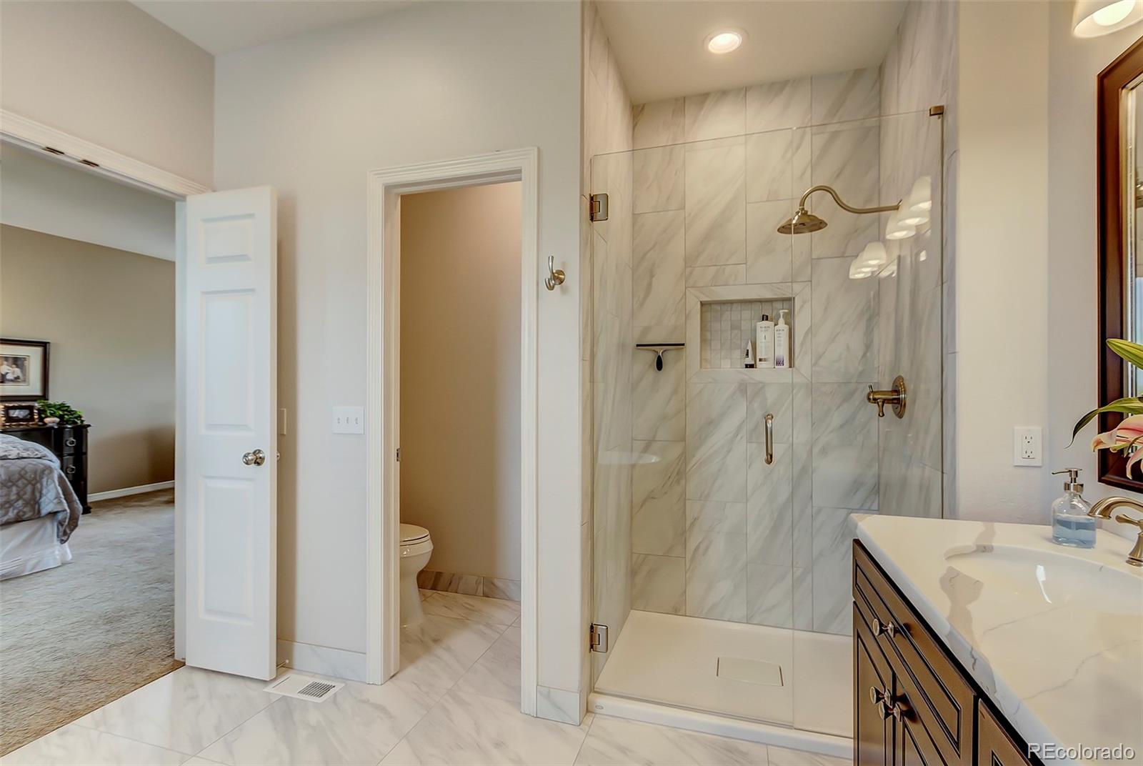456 West Angus Way Highlands Ranch, CO 80129 - Photo 26 of 40 a bathroom with a sink and a shower