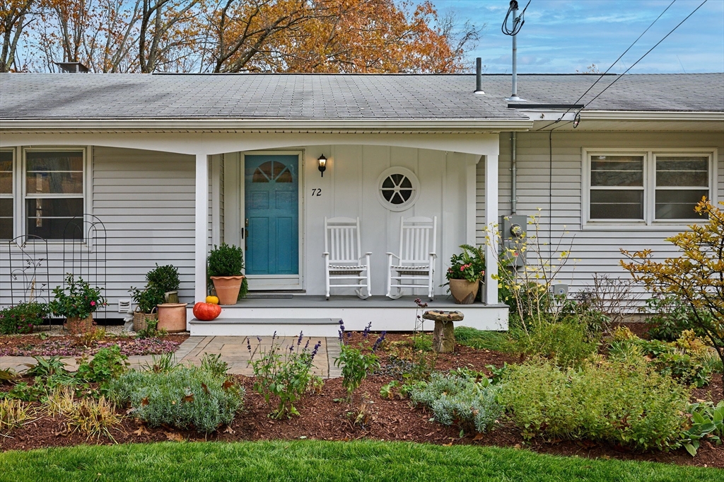 72 North Main Street New Salem, MA 01355 - Photo 4 of 29 a view of a house with sitting area and garden