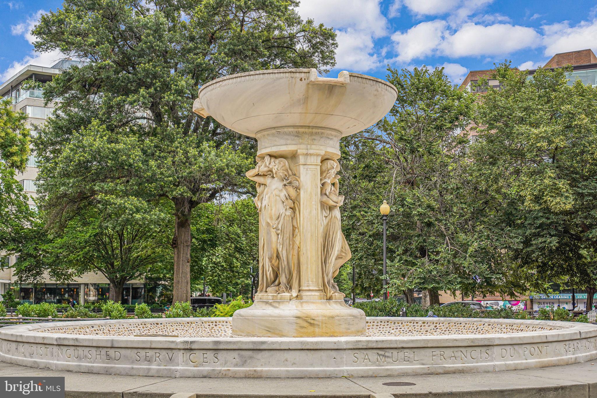 1545 18th Street Northwest, Unit 411 Washington, DC 20036 - Photo 22 of 37 a view of a fountain in the middle of the house