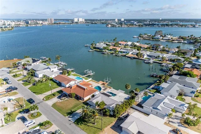 an aerial view of a residential building with outdoor space