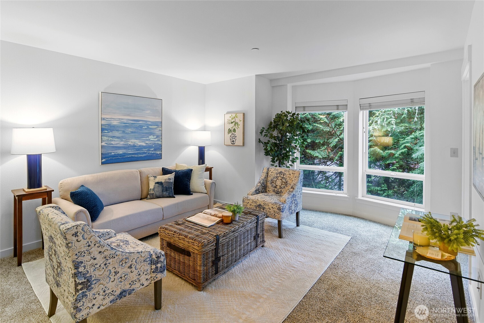 300 High School Road Northeast, Unit 314 Bainbridge Island, WA 98110 - Photo 14 of 36 a living room with furniture and a lamp
