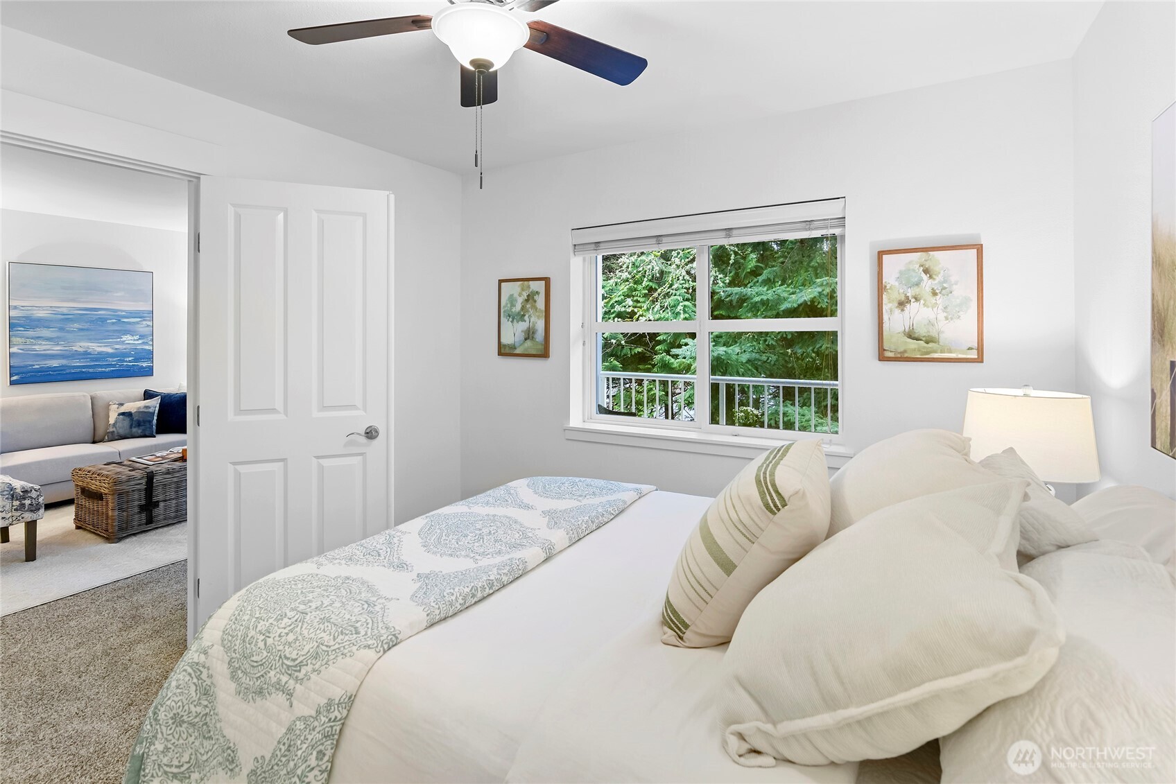 300 High School Road Northeast, Unit 314 Bainbridge Island, WA 98110 - Photo 22 of 36 a bedroom with a bed and a large window