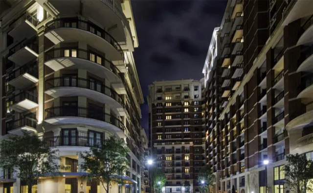 a front view of a building