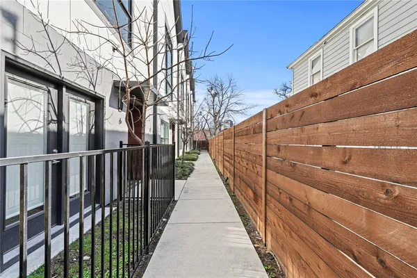 a view of wooden balcony