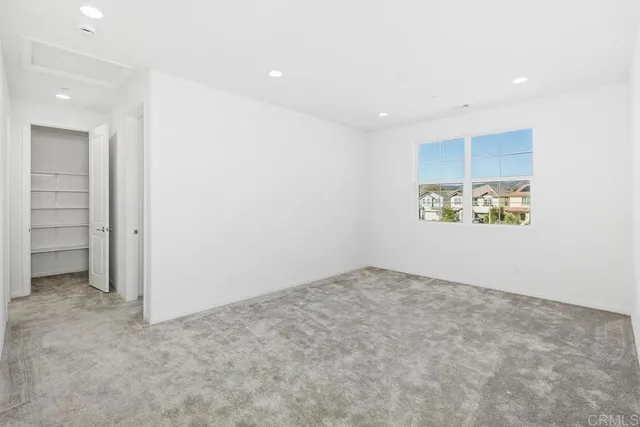 an empty room with closet