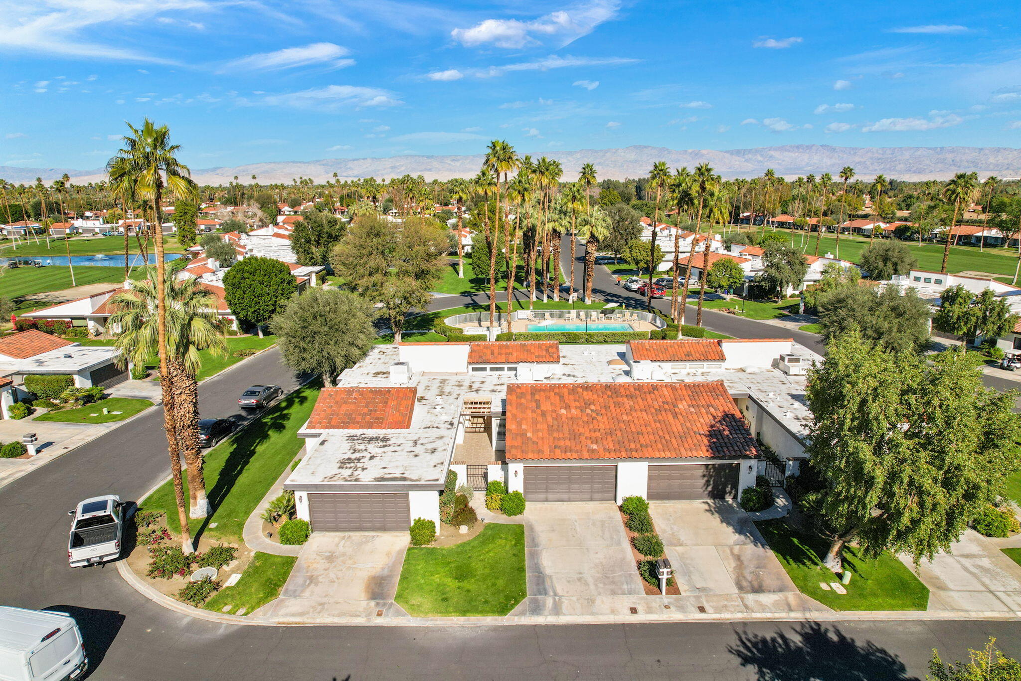 70 Durango Circle Rancho Mirage, CA 92270 - Photo 28 of 39 an aerial view of residential houses with outdoor space and swimming pool