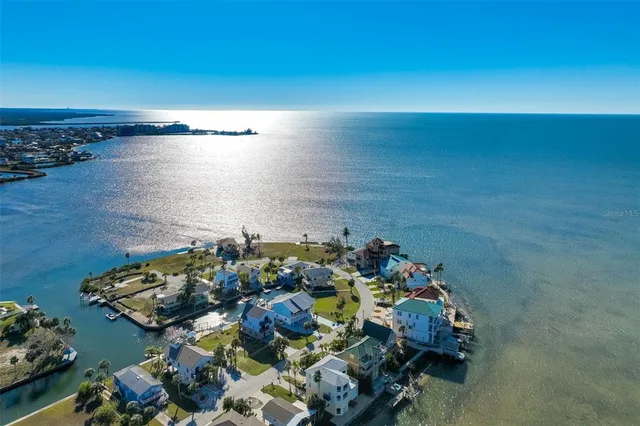 an aerial view of a city with houses