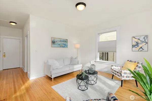 a living room with furniture and a couch