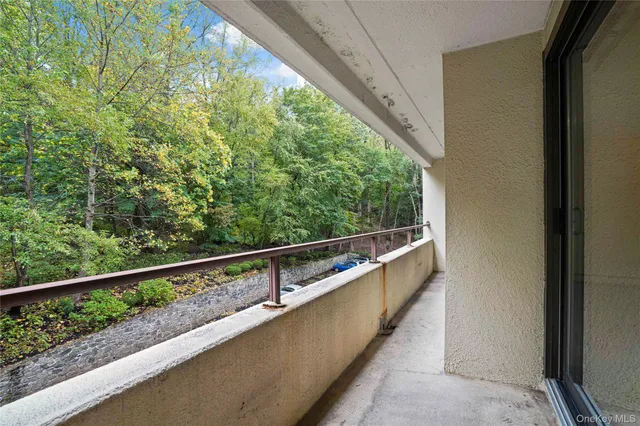 a view of balcony with mountain view