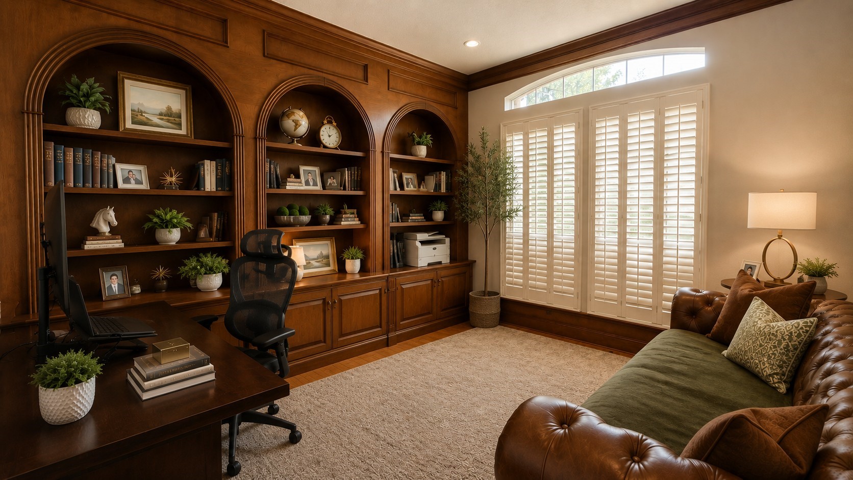 15923 Harwick Drive Spring, TX 77379 - Photo 4 of 16 Handsome office with shutters and custom shelves . (Virtually staged with accessories)