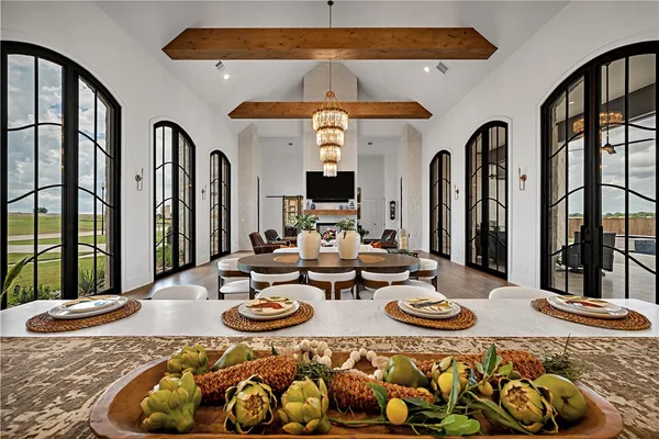 a living room with furniture