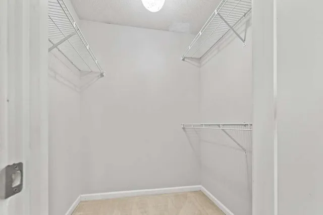 a view of small space with racks on the wall