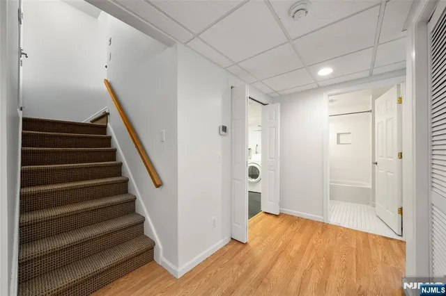 a view of a park with a slide