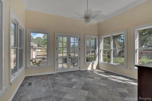 a view of an entryway with a window