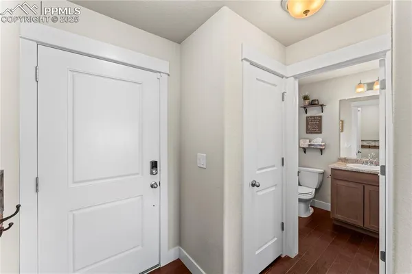 a bathroom with a bathtub and a toilet