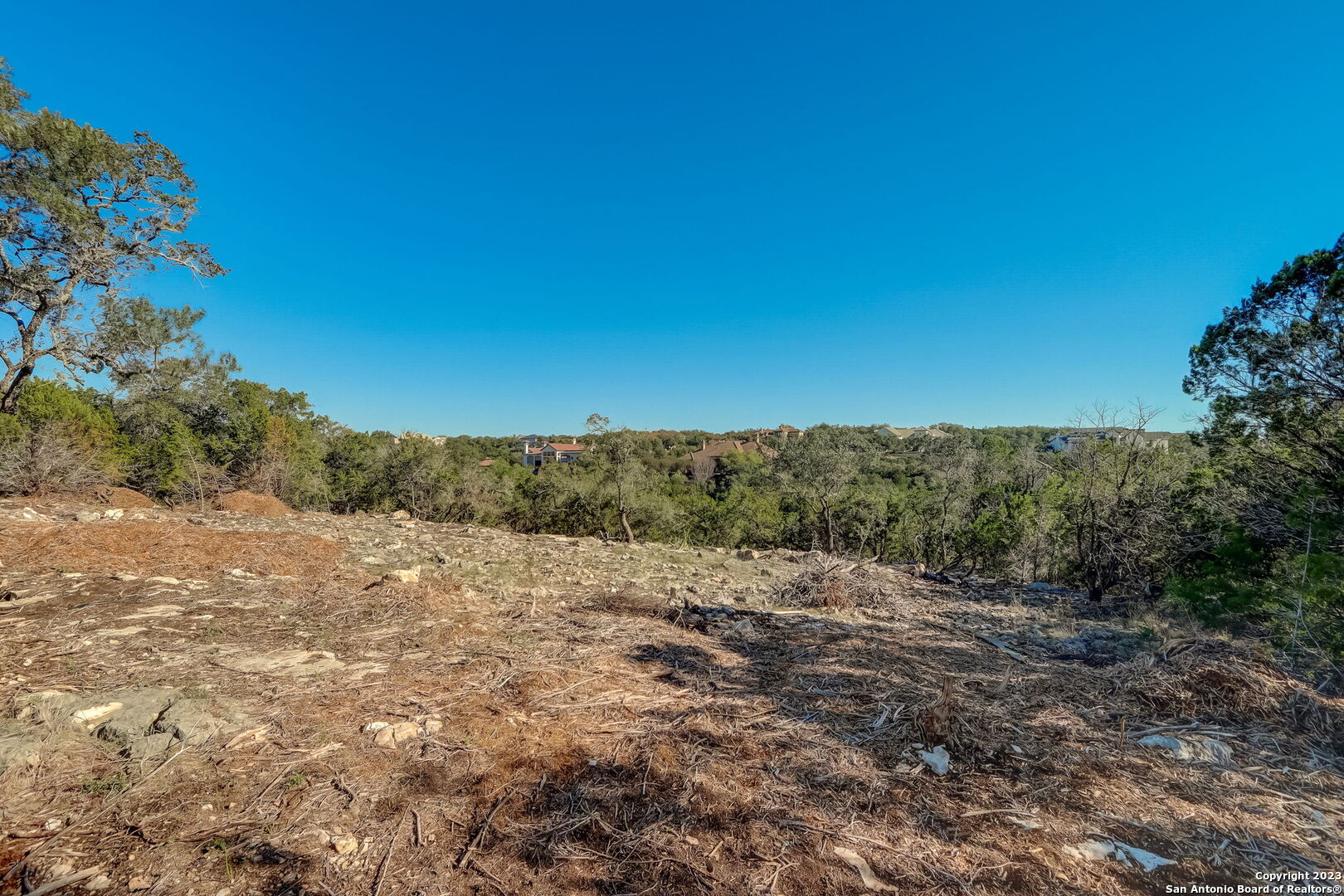 22740 Fossil Ridge San Antonio, TX 78261 - Photo 13 of 18 a view of a dry yard with mountains in the background