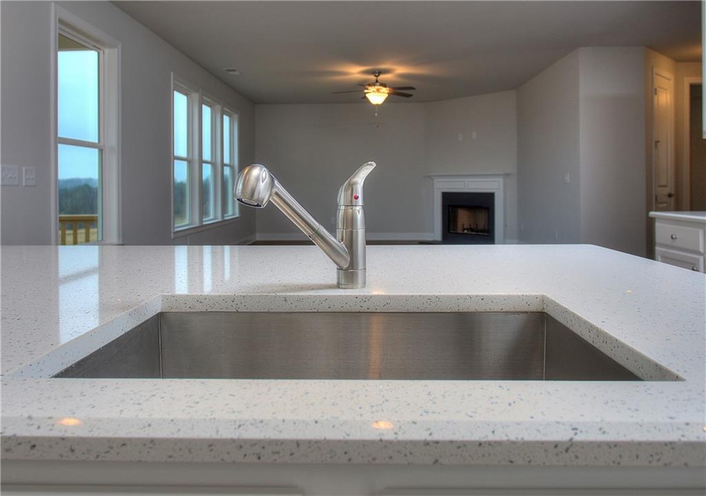 113 Swallowtail Lane Homer, GA 30547 - Photo 16 of 45 a view of a kitchen sink cabinet and a fireplace