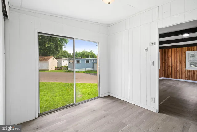 a view of a porch in front of a house