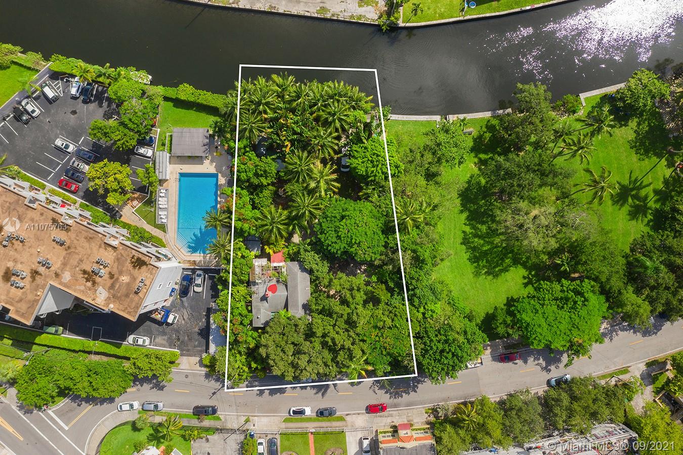 an aerial view of a house