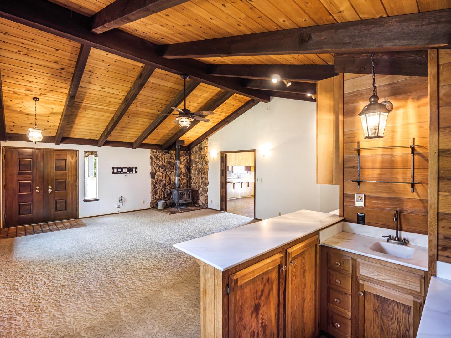 135 McKay Road Aptos, CA 95003 - Photo 10 of 57 a view of a bathroom with a sink and a shower