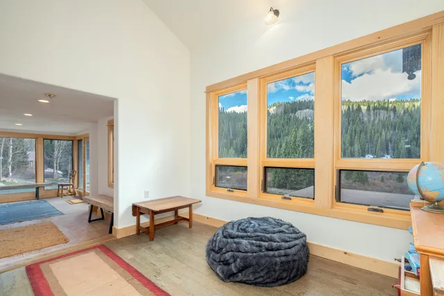 a room with furniture and a table