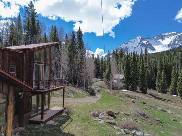 a view of a lake with a mountain in the background