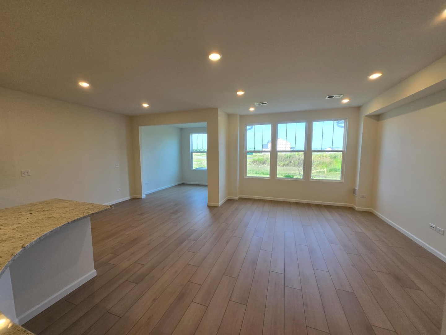 668 Switchgrass Way, Unit 58004 Bolingbrook, IL 60490 - Photo 13 of 31 an empty room with wooden floor and windows