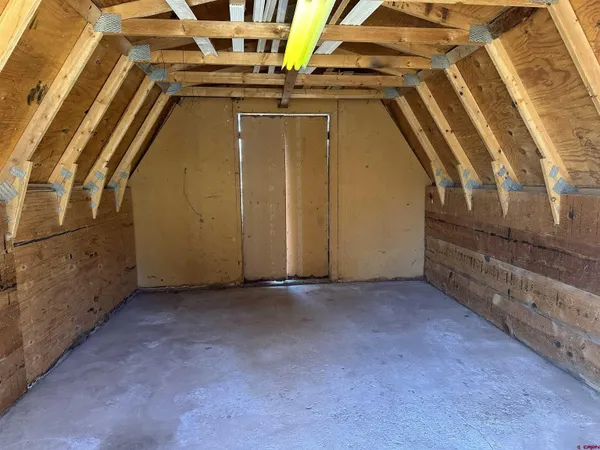 a view of a storage with an empty space