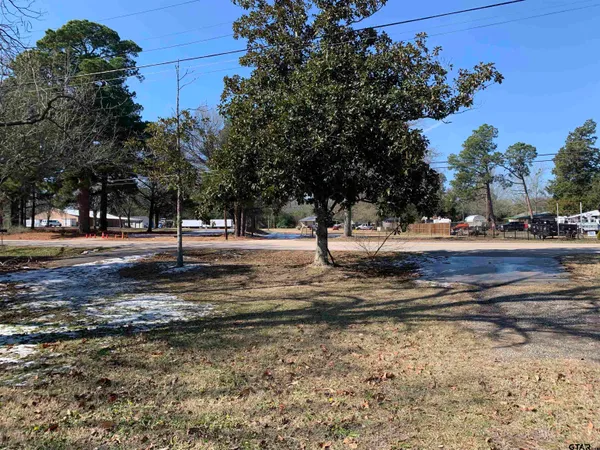 a view of a yard with a fountain