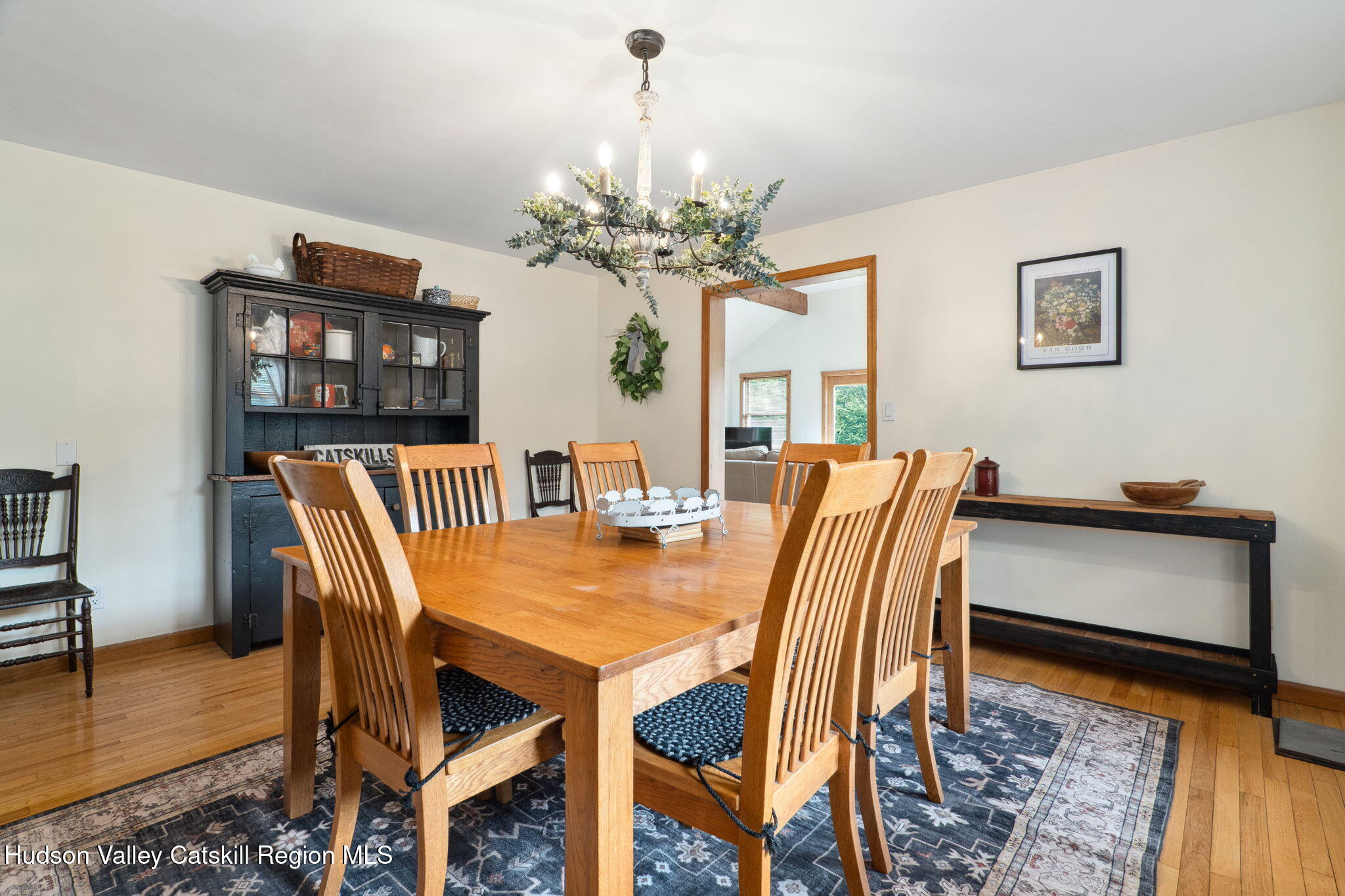 552 Bear Kill Road Gilboa, NY 12076 - Photo 27 of 63 a view of a dining room with furniture window and wooden floor