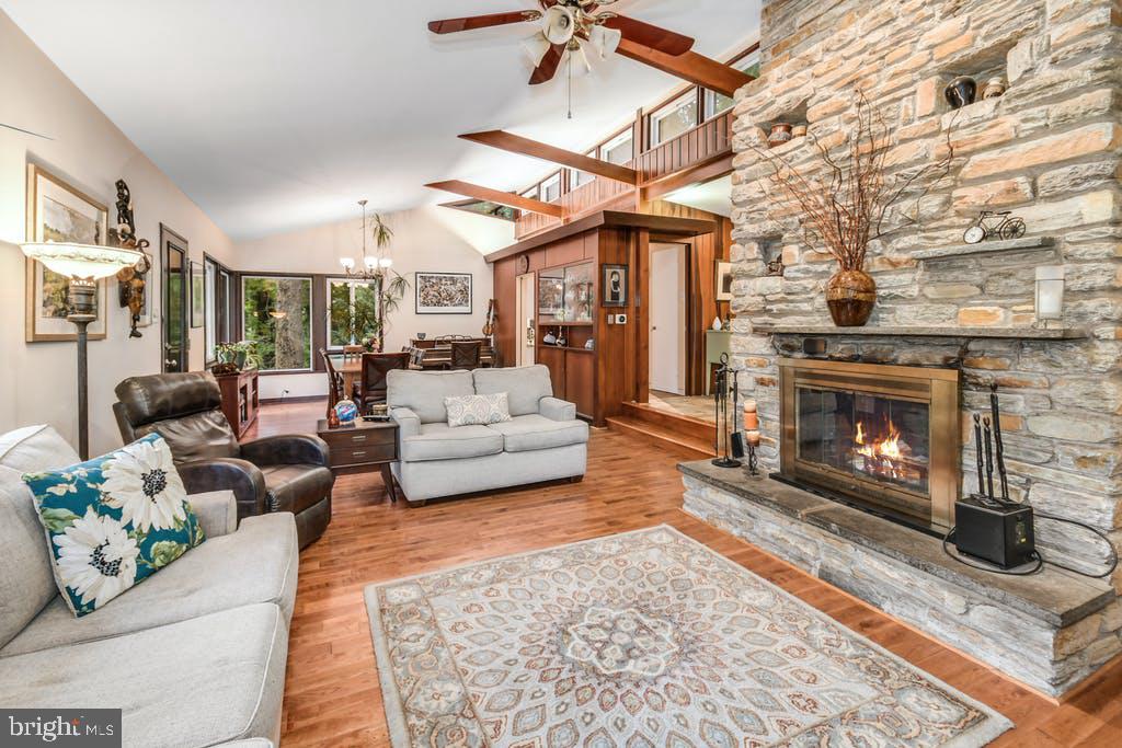 111 Ashmead Road Cheltenham, PA 19012 - Photo 6 of 18 a living room with furniture and a fireplace