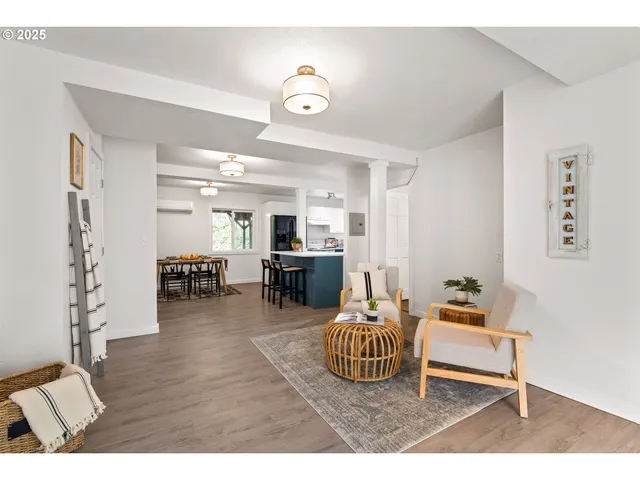 a living room with furniture