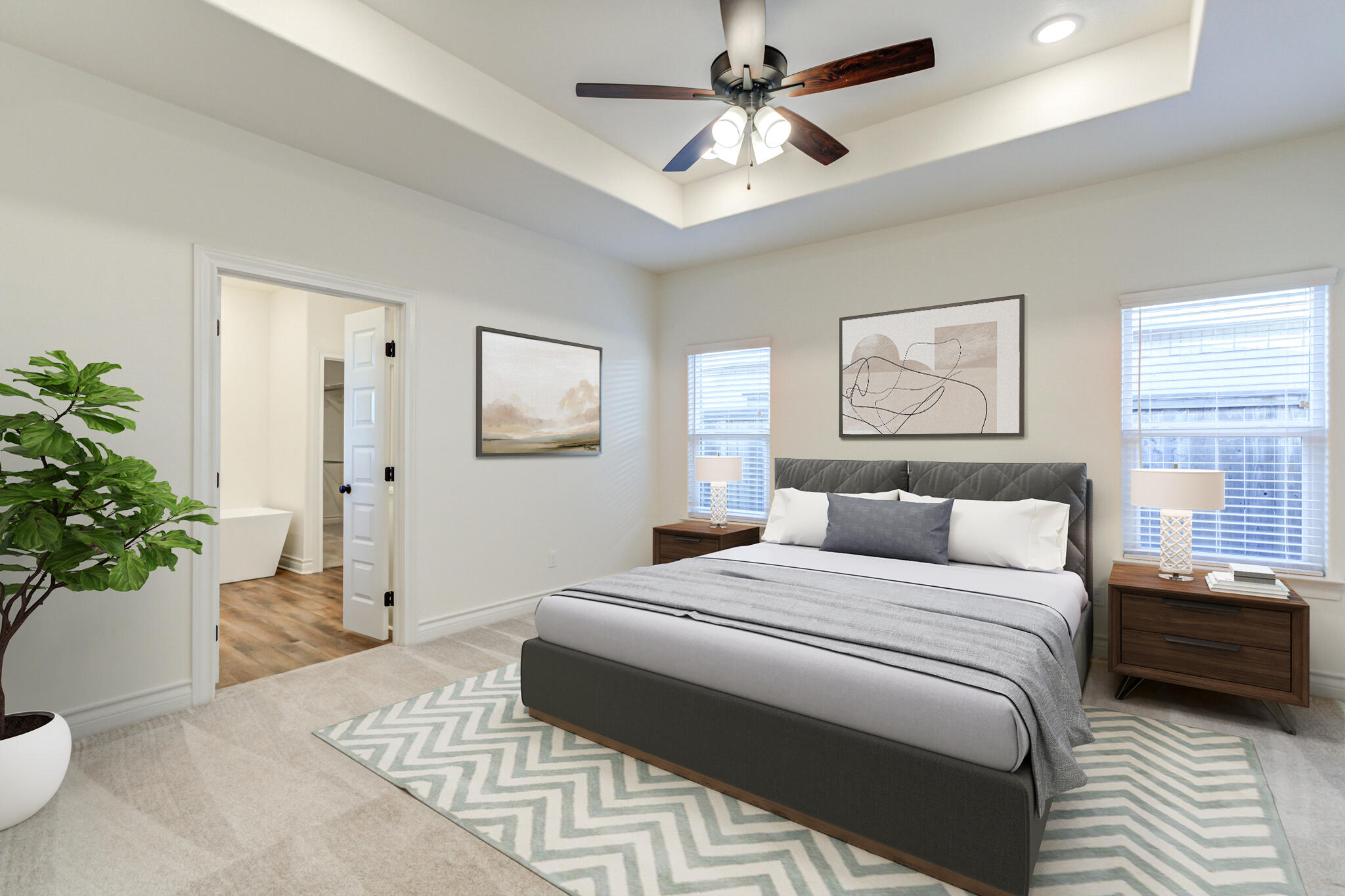 3710 144th Street Lubbock, TX 79423 - Photo 6 of 53 a bedroom with a large bed and a chandelier