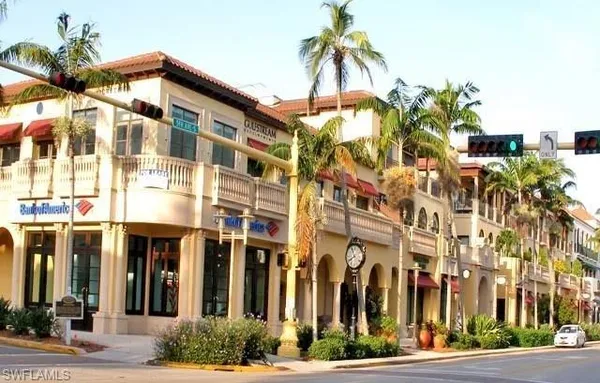 a front view of a multi story building