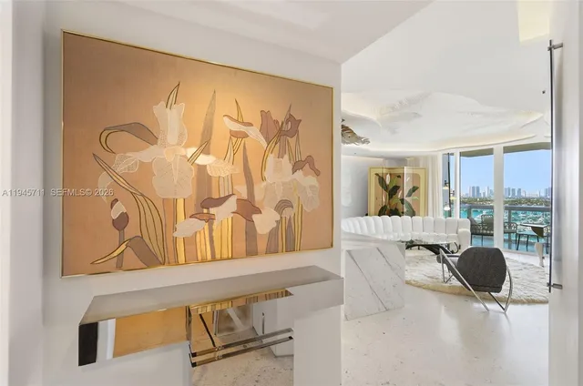 a living room with furniture