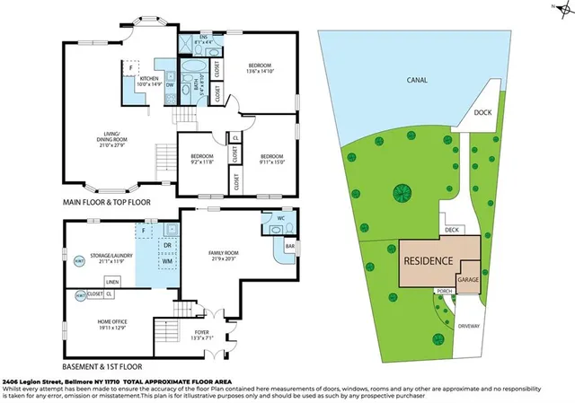 a view of a lake with a yard