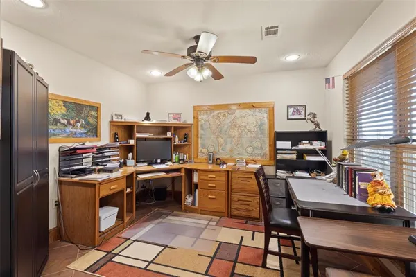 a view of workspace with a window