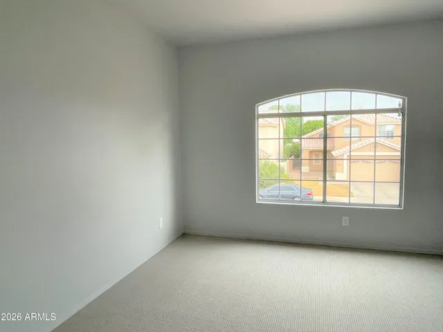 an empty room with a window