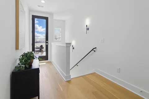 view of an entryway with wooden floor