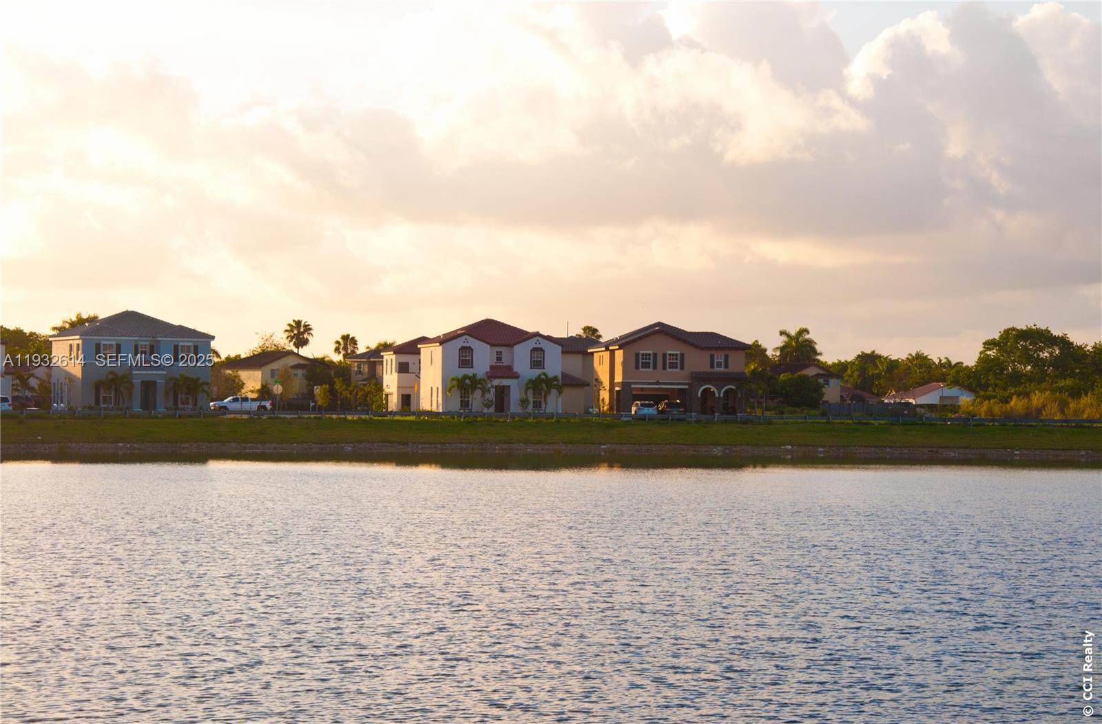 a view of lake and building