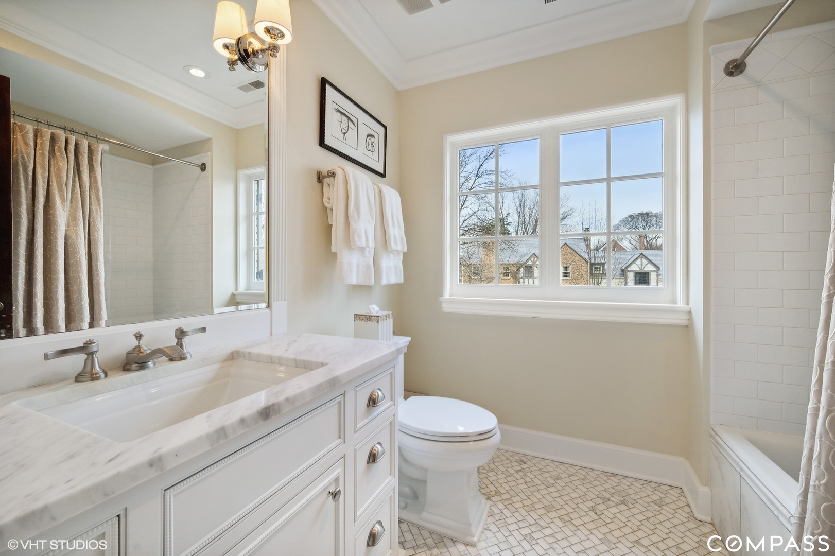 460 Berkeley Avenue Winnetka, IL 60093 - Photo 32 of 45 a bathroom with a granite countertop sink mirror vanity and toilet