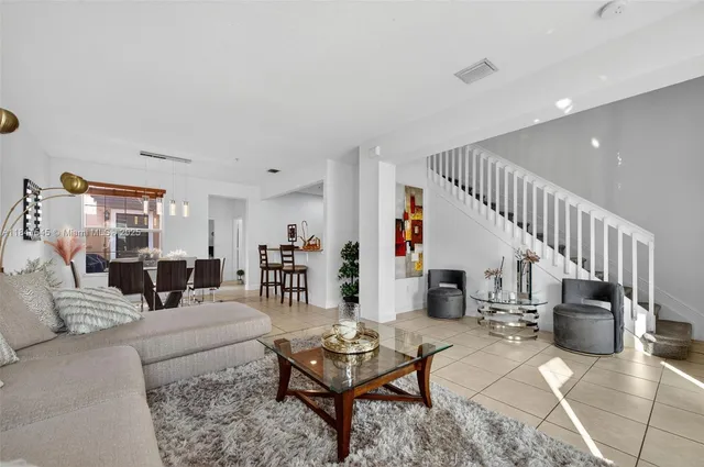 a living room with furniture