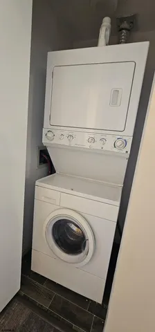 a close up view of washer and dryer