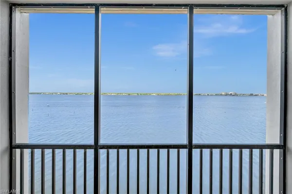 a view of a balcony with a table