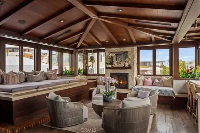 a large kitchen with a large window and sink