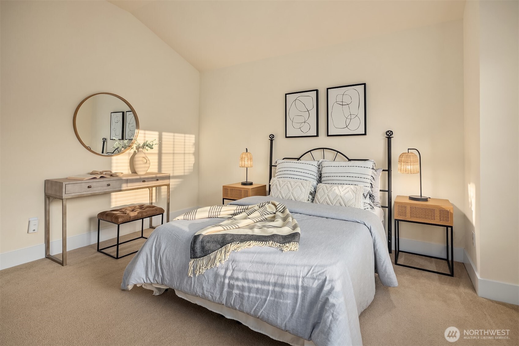 1748 25th Walk Northeast Issaquah, WA 98029 - Photo 27 of 40 a bedroom with a bed a chandelier and dresser