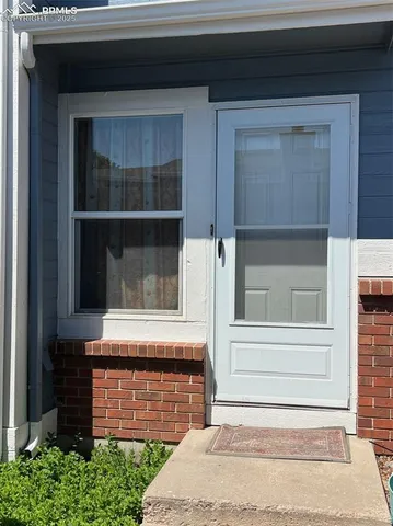 a front view of a house with a window