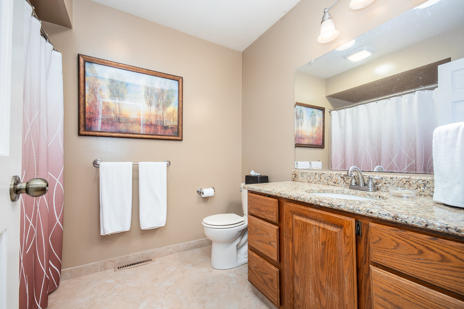 44W601 Ellithorpe Road Elgin, IL 60124 - Photo 23 of 32 a bathroom with a granite countertop sink mirror vanity and toilet