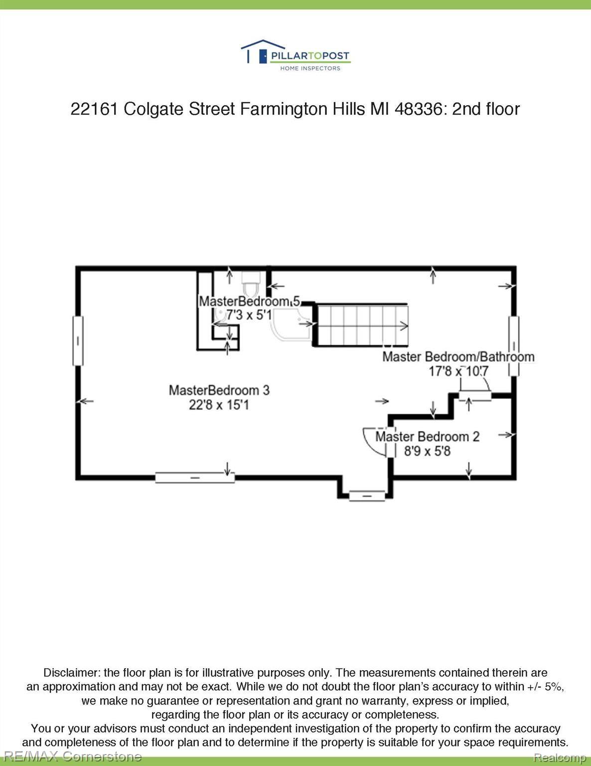 22161 Colgate Street Farmington, MI 48336 - Photo 23 of 24 2nd_floor_measurements.jpg
